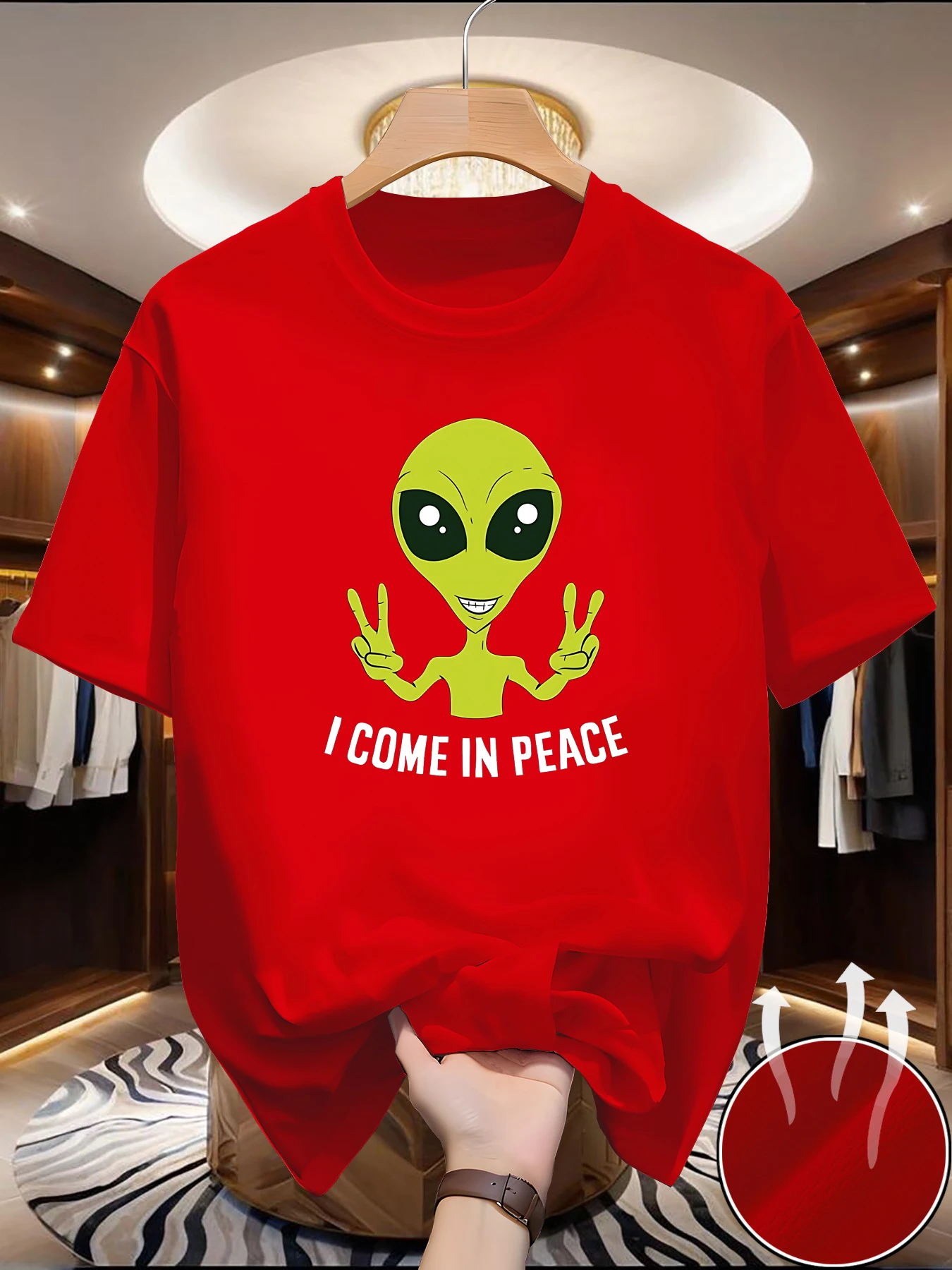 Summer popular personalized alien picture printed T-shirt, European and American fashionable men and women round neck short slee
Summer popular personalized alien picture printed T-shirt, European and American fashionable men and women round neck short slee