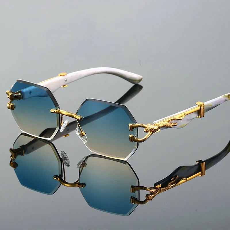 Panther Head Frameless Polygonal Irregular Sunglasses For Men And Women UV Protection Driving Shopping Outdoor Glasses
Panther Head Frameless Polygonal Irregular Sunglasses For Men And Women UV Protection Driving Shopping Outdoor Glasses