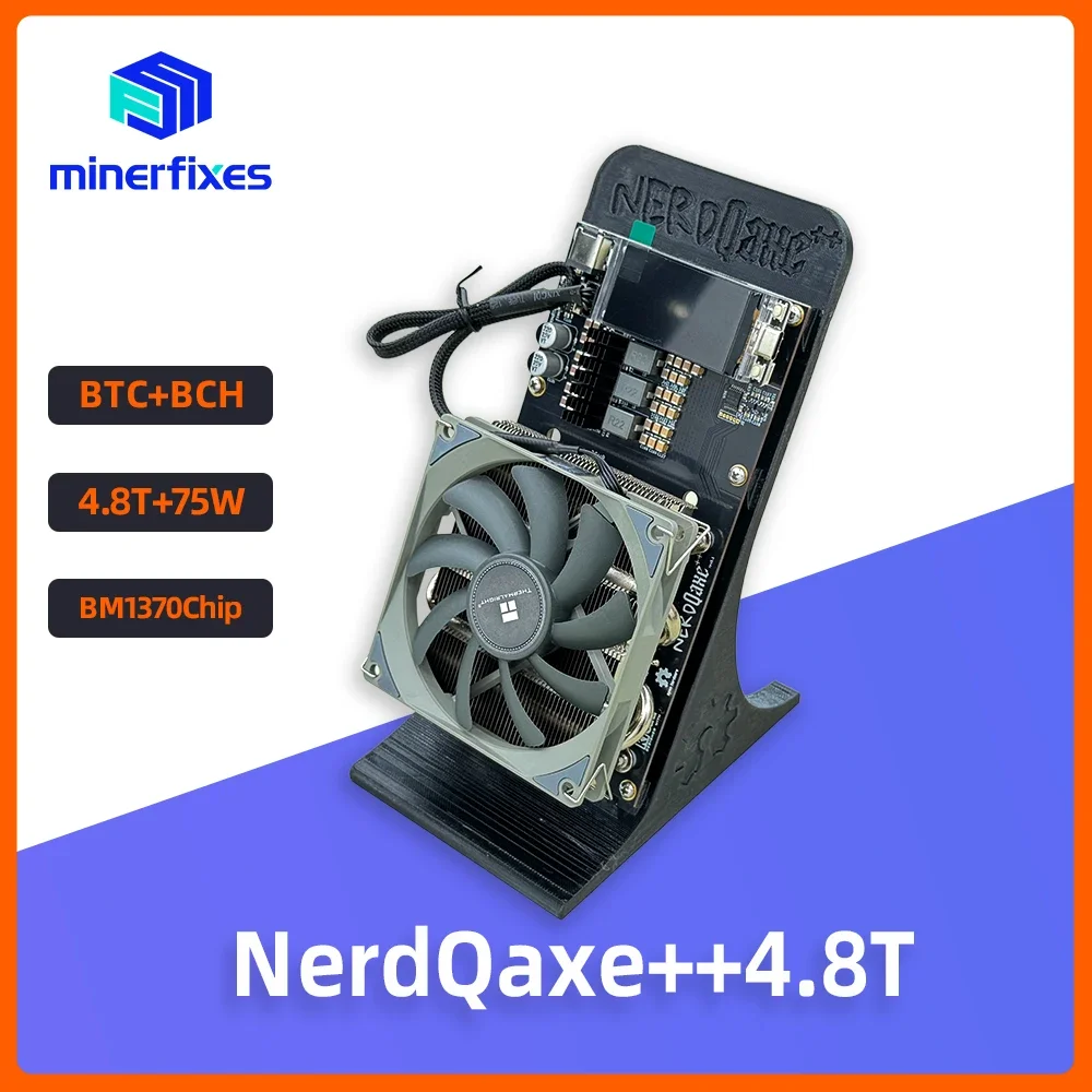 Minerfixes NerdQaxe++ 4.8TH/s 75W Bitcoin Miner BM1370 Asic Chip Solo BTC Mining Machine 2.4G WiFi Open Source BTC Miners Crypto
Minerfixes NerdQaxe++ 4.8TH/s 75W Bitcoin Miner BM1370 Asic Chip Solo BTC Mining Machine 2.4G WiFi Open Source BTC Miners Crypto