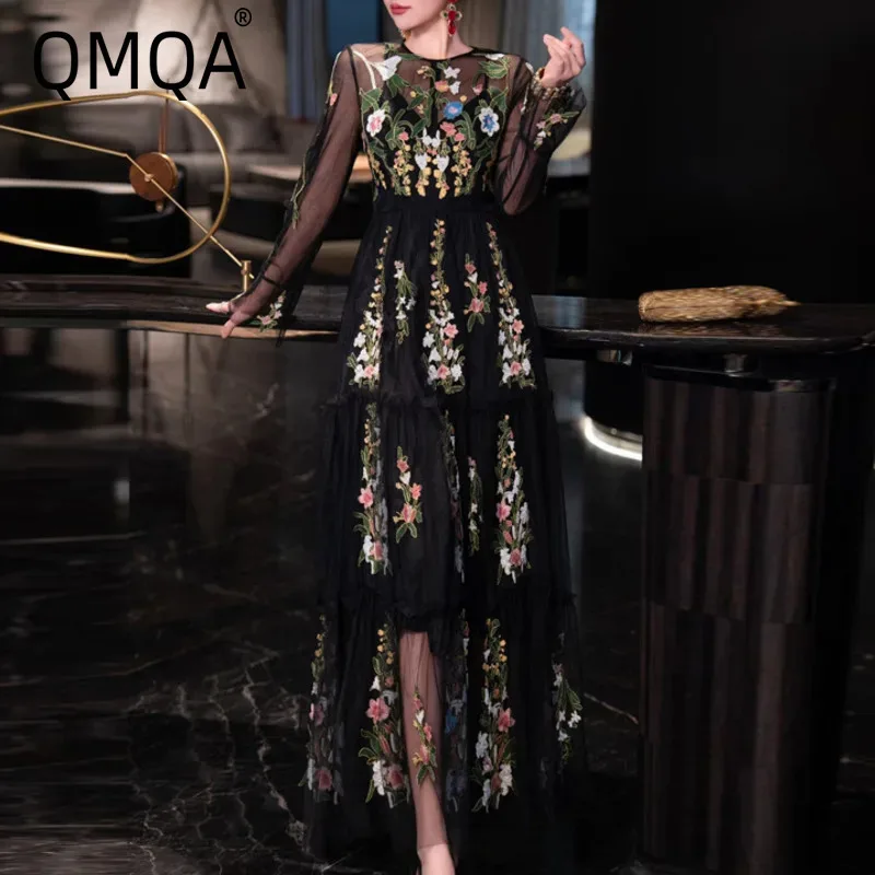 QMQA Fashion Women's Elegant Dress Round Neck Long Sleeve Mesh Embroidered High Waist Evening Dresses 2025 Spring New QM299
QMQA Fashion Women's Elegant Dress Round Neck Long Sleeve Mesh Embroidered High Waist Evening Dresses 2025 Spring New QM299