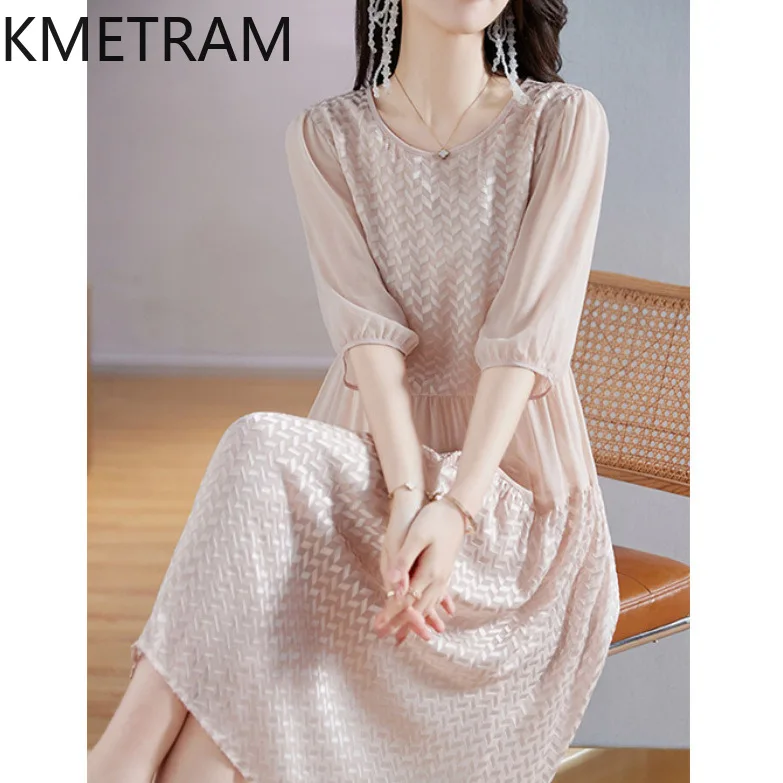 KMETRAM 2 Colors 100% Mulberry Silk Dresses Woman Solid Elegant Dresses for Woman Clothes Summer New in Dresses 2025 Robe Femme
KMETRAM 2 Colors 100% Mulberry Silk Dresses Woman Solid Elegant Dresses for Woman Clothes Summer New in Dresses 2025 Robe Femme
