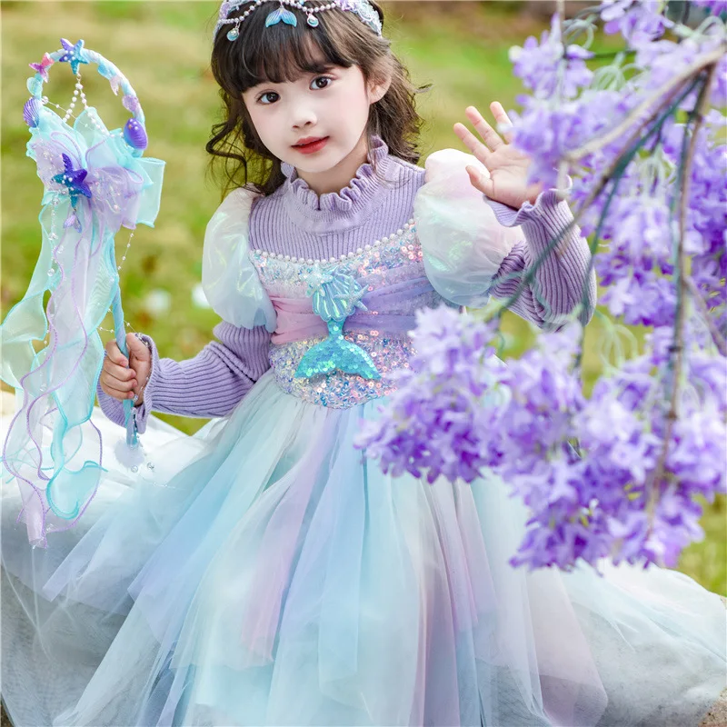 Princess Dress for Girls Children's Sweater Dress for Autumn and Winter Children's Puffy Skirt High-End Sequin Knitted Dress Ski
Princess Dress for Girls Children's Sweater Dress for Autumn and Winter Children's Puffy Skirt High-End Sequin Knitted Dress Ski