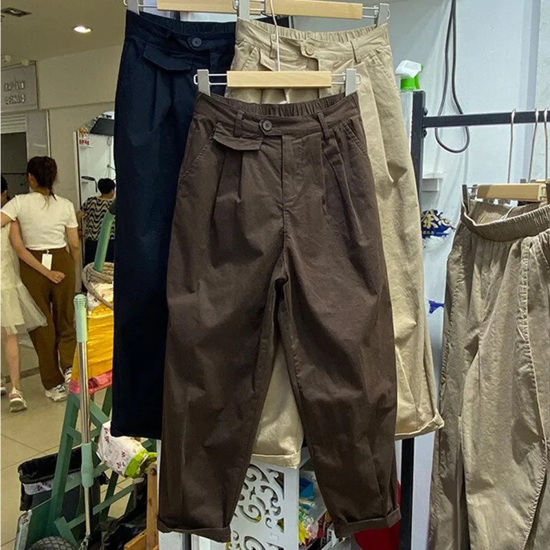 Женские свободные хлопковые брюки с высокой талией для работы, осень-зима-весна, большие размеры, брюки-харлан, широкие брюки, стройнящие длинные брюки
Женские свободные хлопковые брюки с высокой талией для работы, осень-зима-весна, большие размеры, брюки-харлан, широкие брюки, стройнящие длинные брюки