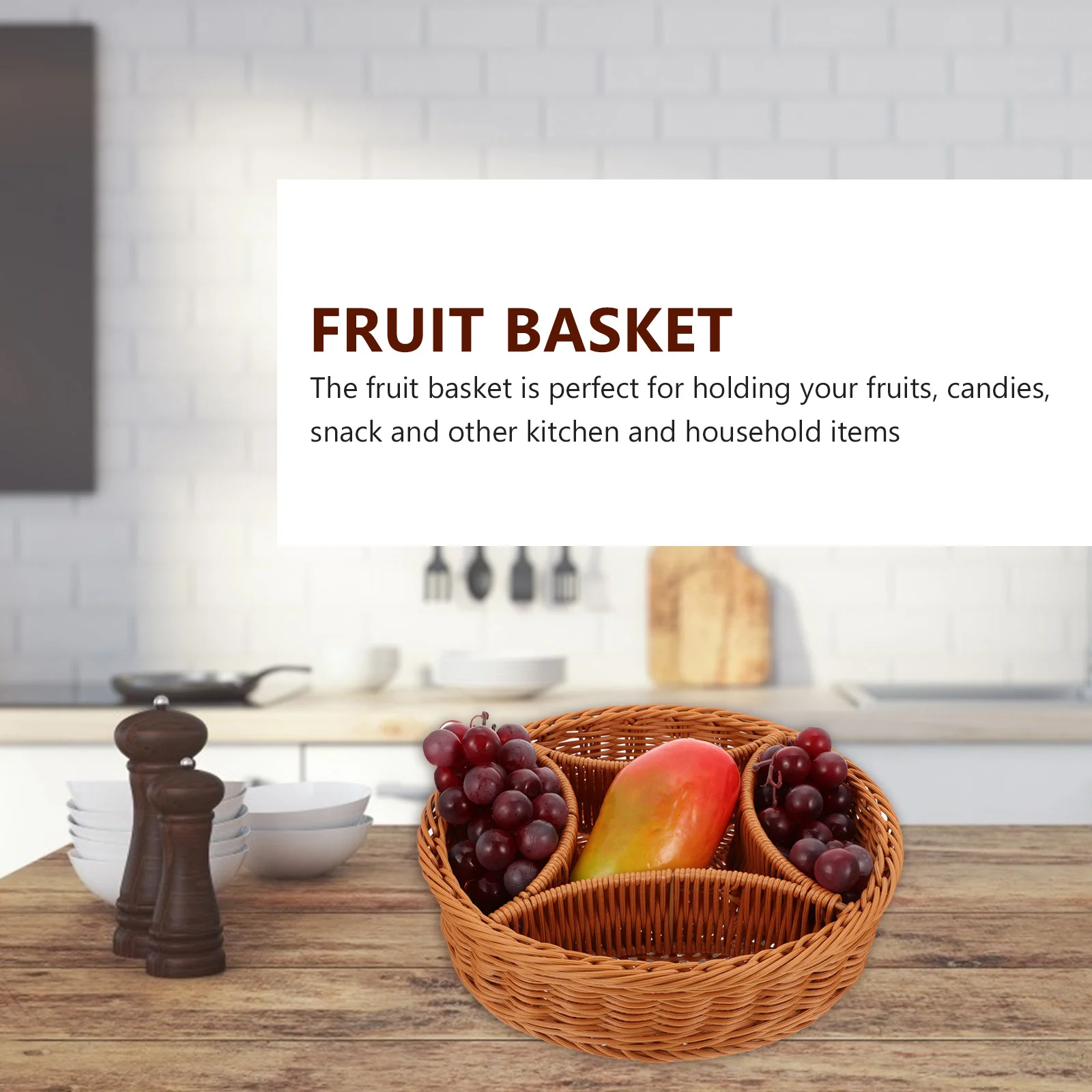 1Pcs Five-Compartment Fruit Basket Light Brown Home Woven Snack Storage Basket Fruit Snack Holder Food Holder
1Pcs Five-Compartment Fruit Basket Light Brown Home Woven Snack Storage Basket Fruit Snack Holder Food Holder