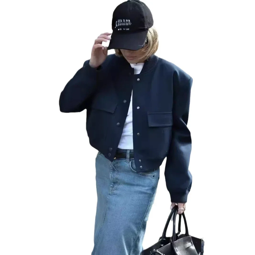 Spring and Autumn New Fashion Stand Collar Single Breasted Short Jacket, Europe and America Women's Large Pocket Casual Jacket
Spring and Autumn New Fashion Stand Collar Single Breasted Short Jacket, Europe and America Women's Large Pocket Casual Jacket