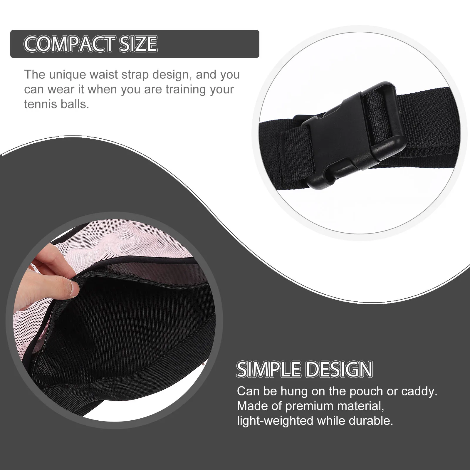 Convenient Tennis Ball Waist Pack Durable Mesh Bag With Secure Zipper For Storing Various Balls Accessory 
Convenient Tennis Ball Waist Pack Durable Mesh Bag With Secure Zipper For Storing Various Balls Accessory