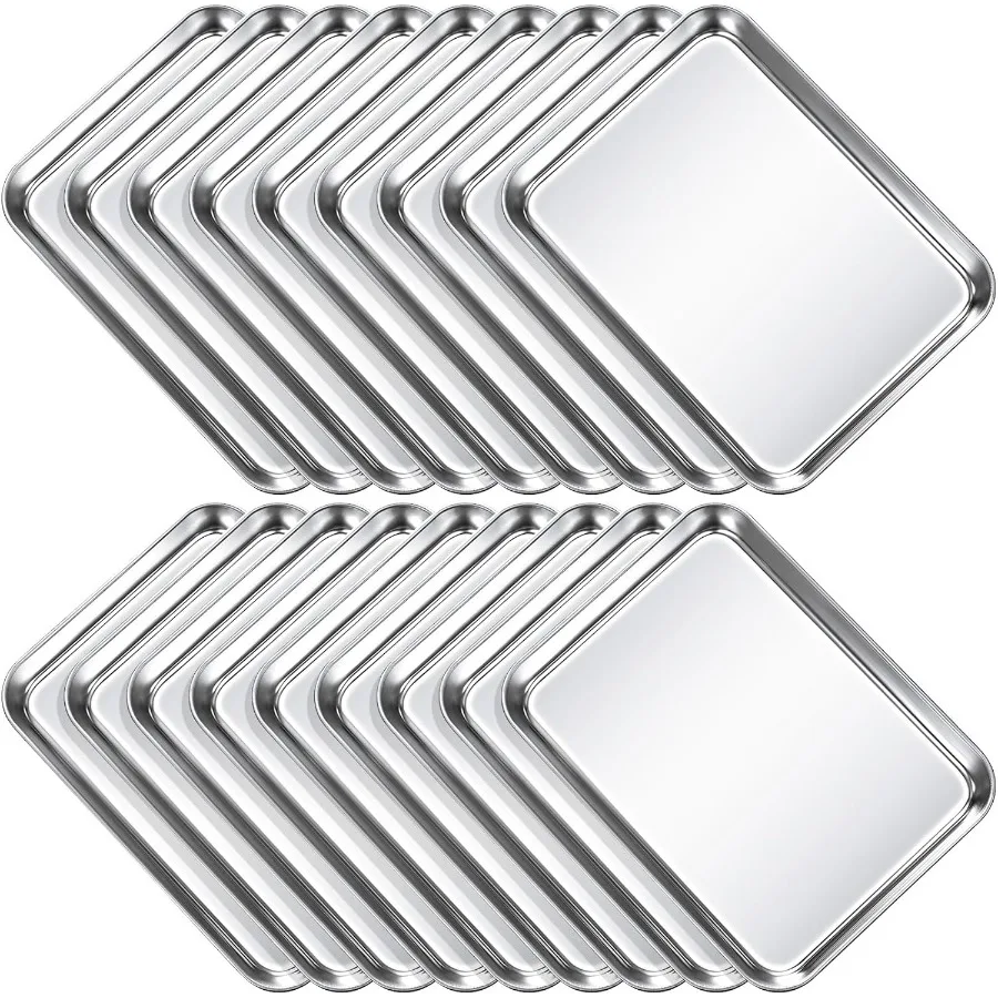 18 Pcs Baking Sheet Pan Set 9 x 6.7 x 1 Inches Cookie Sheet Small Toaster Oven Stainless Steel Tray Barbecue Grill Rectangle Tr
18 Pcs Baking Sheet Pan Set 9 x 6.7 x 1 Inches Cookie Sheet Small Toaster Oven Stainless Steel Tray Barbecue Grill Rectangle Tr