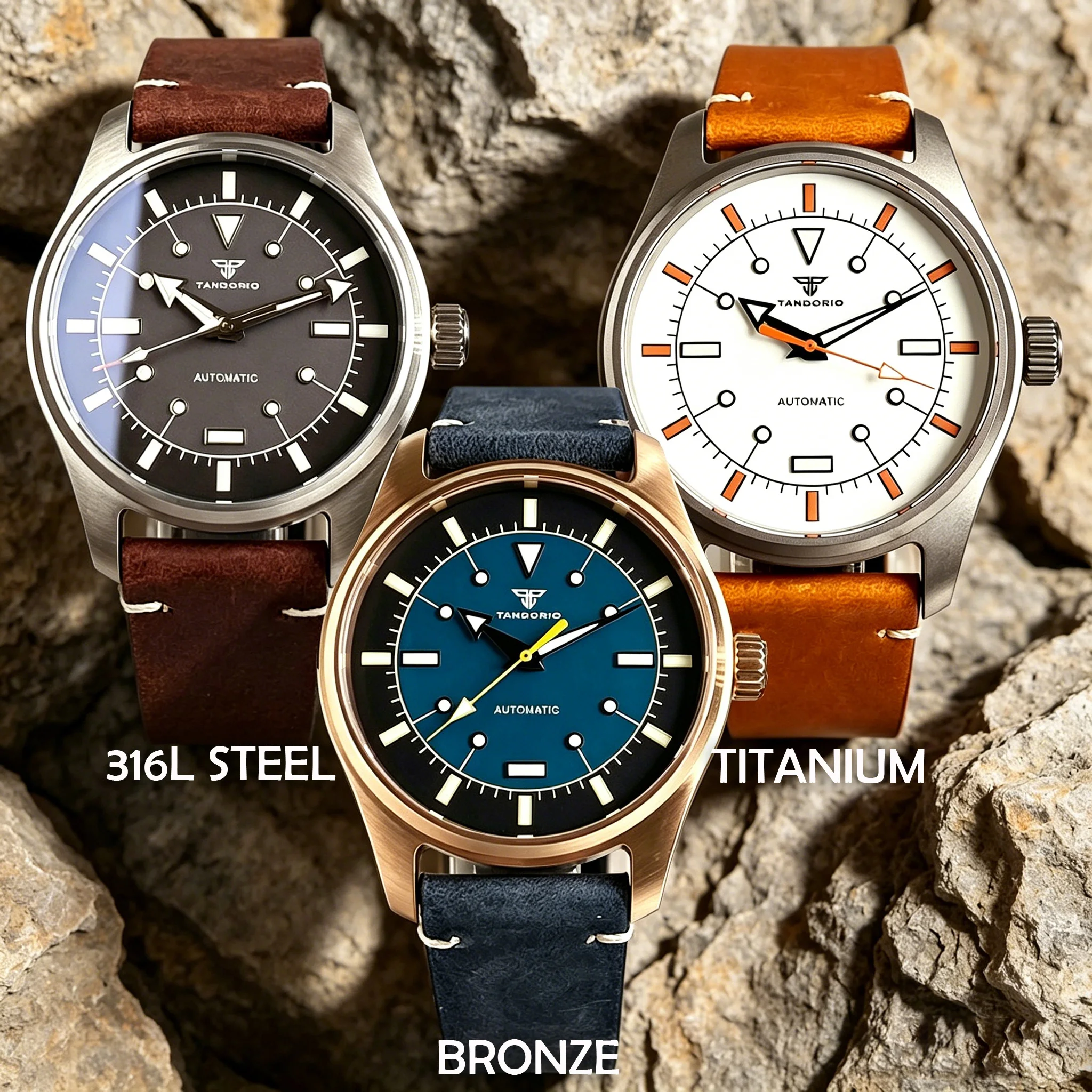 Tandorio Vintage Pilot Automatic Men's Watch Miyota8215 Asia 2824 Mechanical Movement Luminous Waterproof Sapphire Crystal 39mm
Tandorio Vintage Pilot Automatic Men's Watch Miyota8215 Asia 2824 Mechanical Movement Luminous Waterproof Sapphire Crystal 39mm