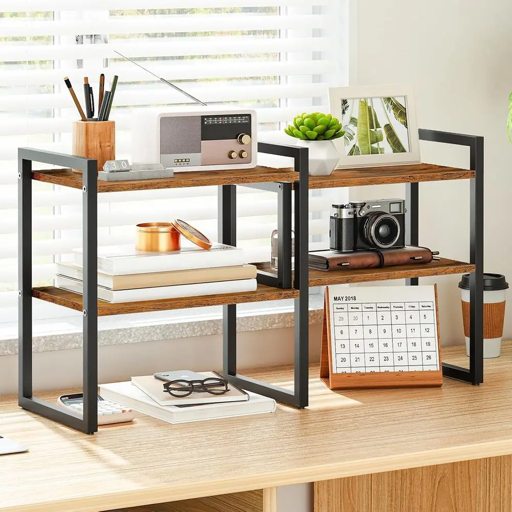 Desk Shel Organizer, Adjustable Desktop Bookshelf, 2-Tier Shelf or Top of Desk, Wooden Office Storage Rack, Office, Study, Kitch
Desk Shel Organizer, Adjustable Desktop Bookshelf, 2-Tier Shelf or Top of Desk, Wooden Office Storage Rack, Office, Study, Kitch