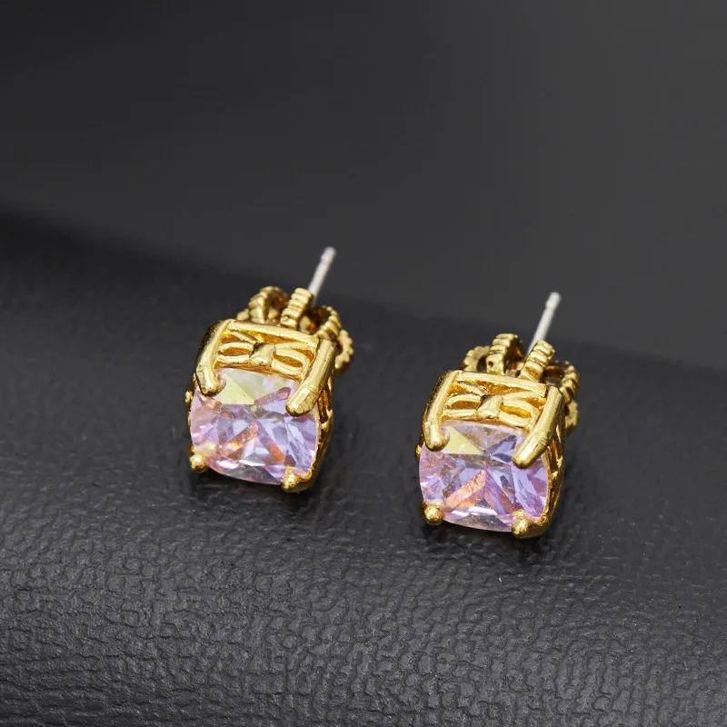 Japanese and Korean fashion temperament versatile trend colorful square crystal gemstone stud earrings men and women
Japanese and Korean fashion temperament versatile trend colorful square crystal gemstone stud earrings men and women