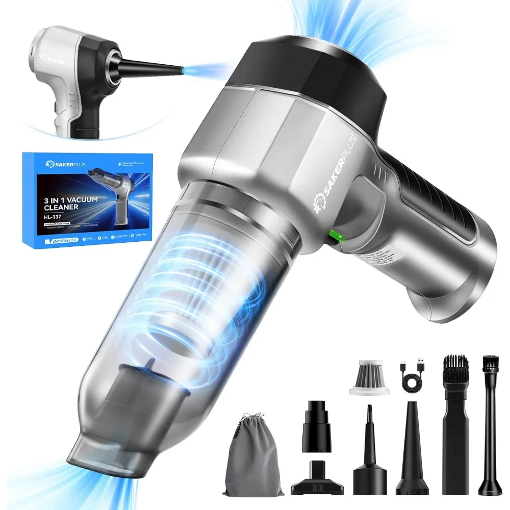 Mini Vacuum Cleaner, 3 in 1 Car Vacuum Cleaner High Power, 15000PA Powerful Suction, Air Duster, 7500mAh, Dual Filter,Adjustable
Mini Vacuum Cleaner, 3 in 1 Car Vacuum Cleaner High Power, 15000PA Powerful Suction, Air Duster, 7500mAh, Dual Filter,Adjustable