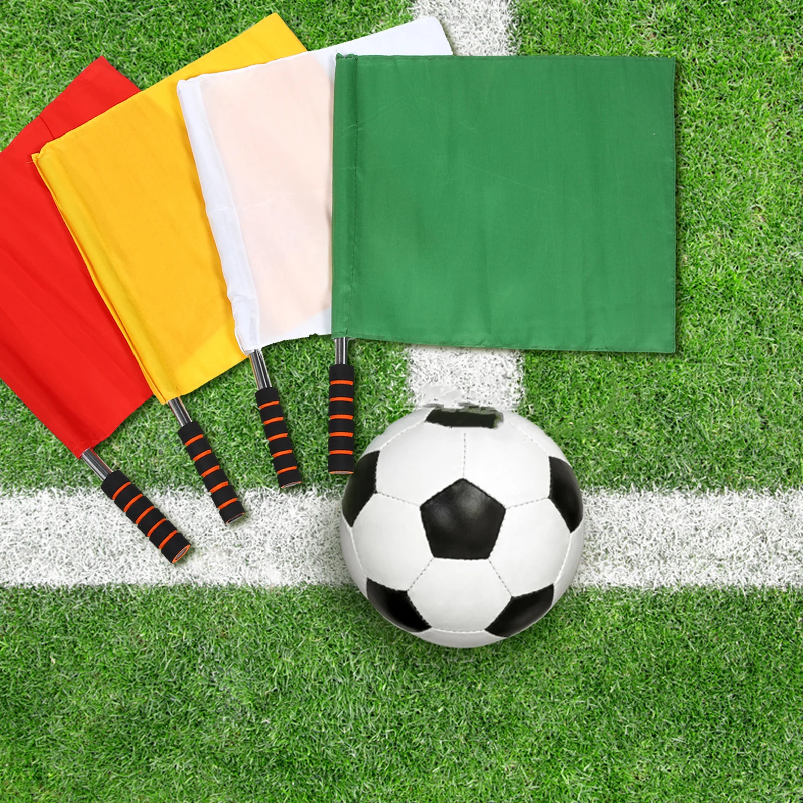 8Pcs Referee Flags Soccer Football Signal Flags Stainless Steel Handle Yellow White Red Green for Athletic Competition Sports
8Pcs Referee Flags Soccer Football Signal Flags Stainless Steel Handle Yellow White Red Green for Athletic Competition Sports