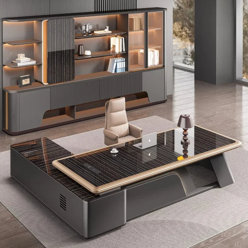 modern luxury Computer desk With side cabinet schreibtisch furniture Multi functional high end office table Boss CEO leader
modern luxury Computer desk With side cabinet schreibtisch furniture Multi functional high end office table Boss CEO leader