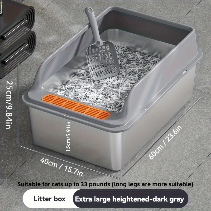 Sturdy Stainless Steel Cat Litter Box with Scoop Easy Clean Durable High Sided Design Fits Cats Up to 14.06 KG Ideal for Indoor
Sturdy Stainless Steel Cat Litter Box with Scoop Easy Clean Durable High Sided Design Fits Cats Up to 14.06 KG Ideal for Indoor