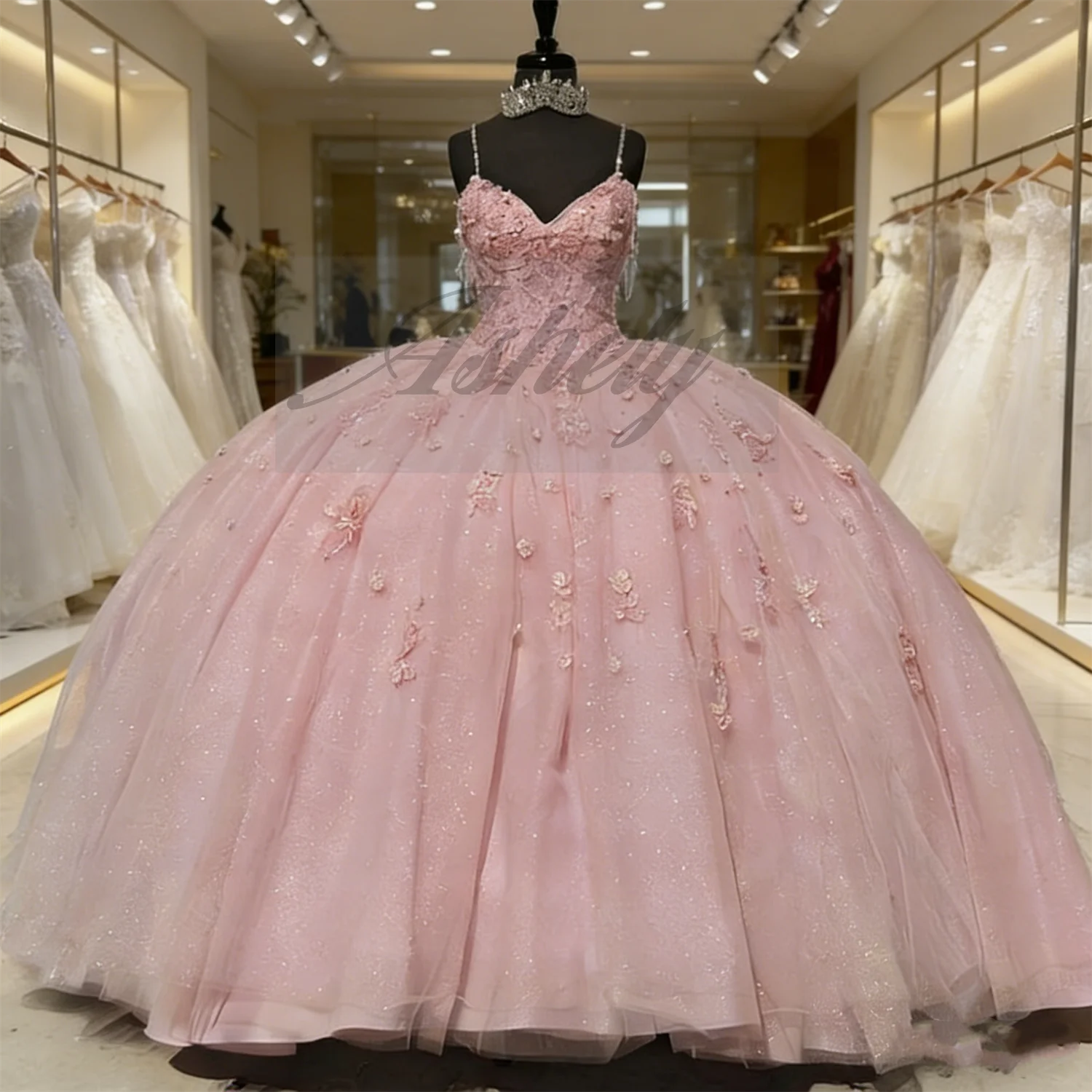 High End Mexico Pink Prom Dresses Spaghetti Strap Lace Applique Ball Gown Birthday Party Quinceanera 15 16 Wedding NewCustomized
High End Mexico Pink Prom Dresses Spaghetti Strap Lace Applique Ball Gown Birthday Party Quinceanera 15 16 Wedding NewCustomized