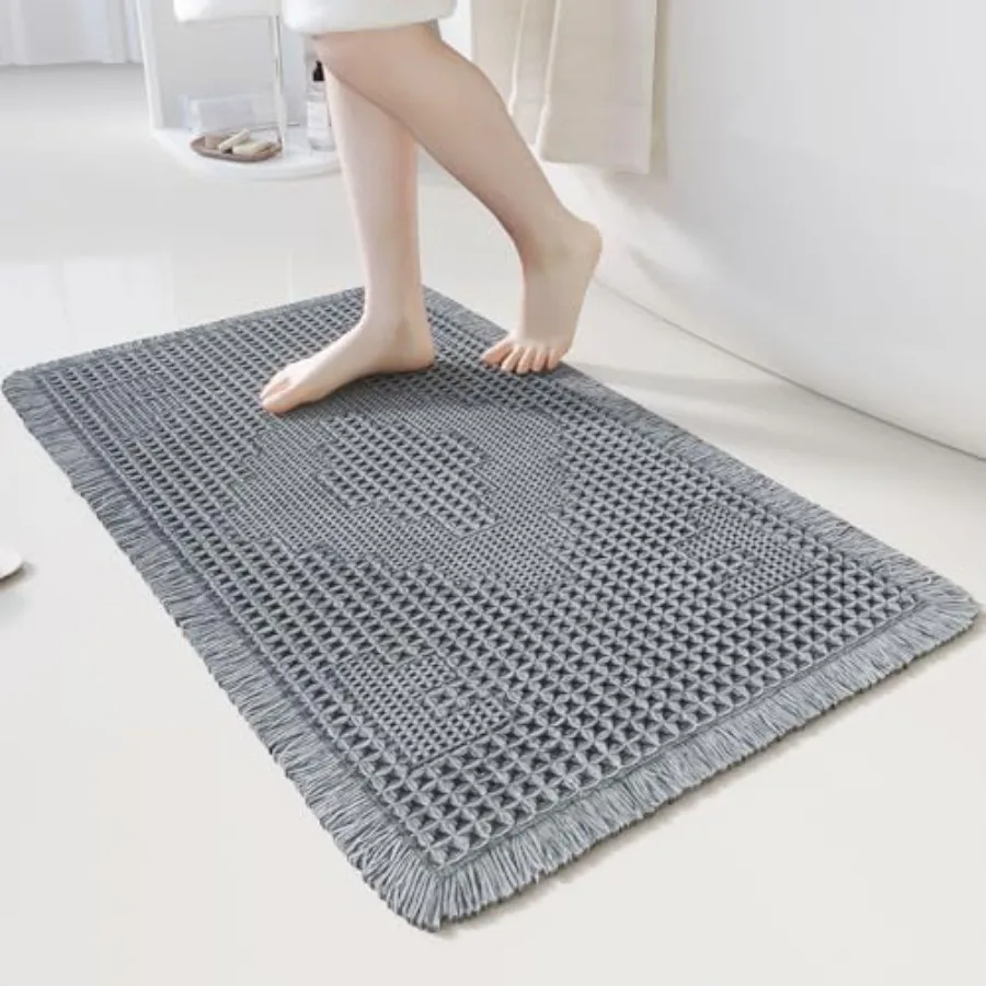 Non Slip Bath Mats for Bathroom Soft Absorbent Boho Bathroom Rugs with Tassels Waffle Bath Mat Machine Washable
Non Slip Bath Mats for Bathroom Soft Absorbent Boho Bathroom Rugs with Tassels Waffle Bath Mat Machine Washable