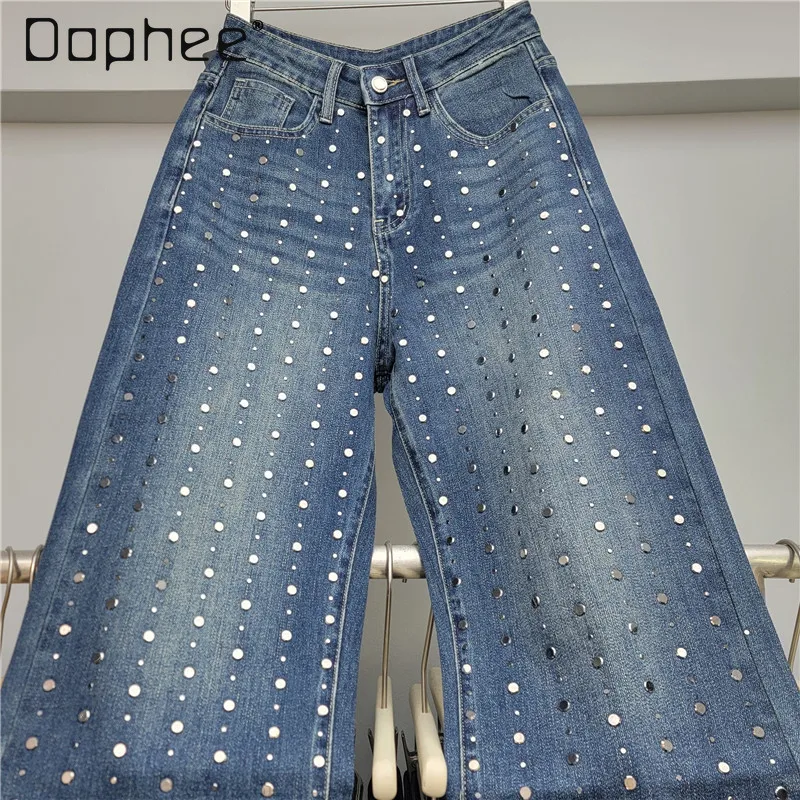 Уличный стиль, горячие металлические джинсы, осенняя новая мода, уличные утягивающие широкие джинсы с высокой талией, модные мешковатые джинсы для женщин
Уличный стиль, горячие металлические джинсы, осенняя новая мода, уличные утягивающие широкие джинсы с высокой талией, модные мешковатые джинсы для женщин