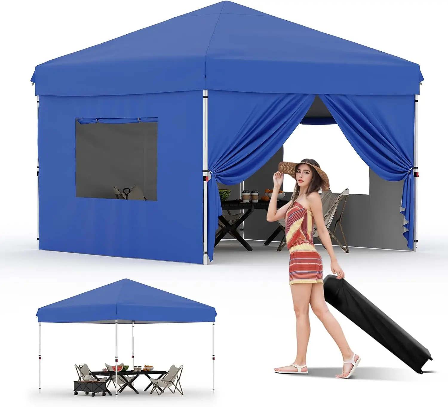 10x10 Pop Up Canopy with 4Pcs Sidewalls Easy Up Camping Tent with One Button Push Setup 1 Roller Bag 3 Adjustable Height 4 We
10x10 Pop Up Canopy with 4Pcs Sidewalls Easy Up Camping Tent with One Button Push Setup 1 Roller Bag 3 Adjustable Height 4 We