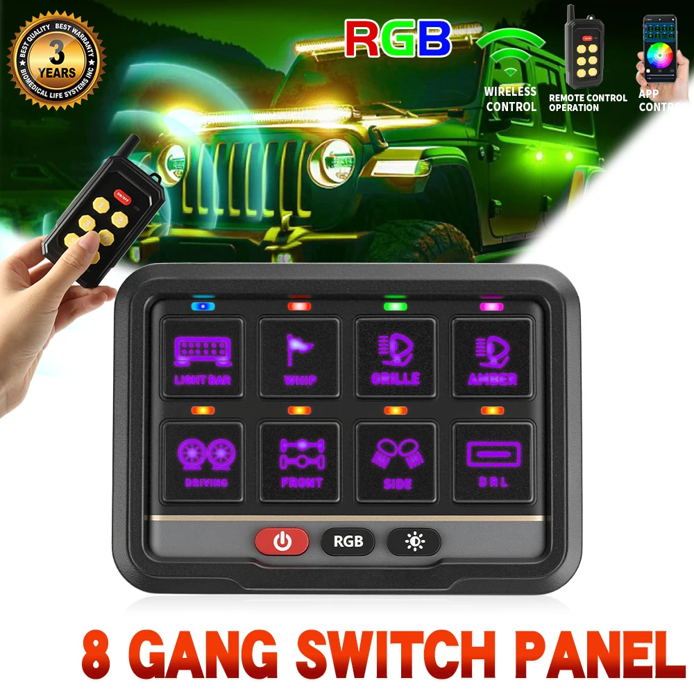 MGLLIGHT 6/8 Gang Wireless RGB Switch Panel On-Off APP Remote Control LED Lights Circuit Control Relay System Kit
MGLLIGHT 6/8 Gang Wireless RGB Switch Panel On-Off APP Remote Control LED Lights Circuit Control Relay System Kit