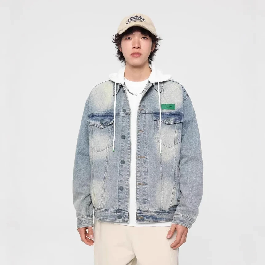 Detachable Hat Denim Jacket Men's Streetwear Fashion Cityboy Spring Autumn Loose Casual Vintage Denim Jacket Cowboy Jeans Coat
Detachable Hat Denim Jacket Men's Streetwear Fashion Cityboy Spring Autumn Loose Casual Vintage Denim Jacket Cowboy Jeans Coat