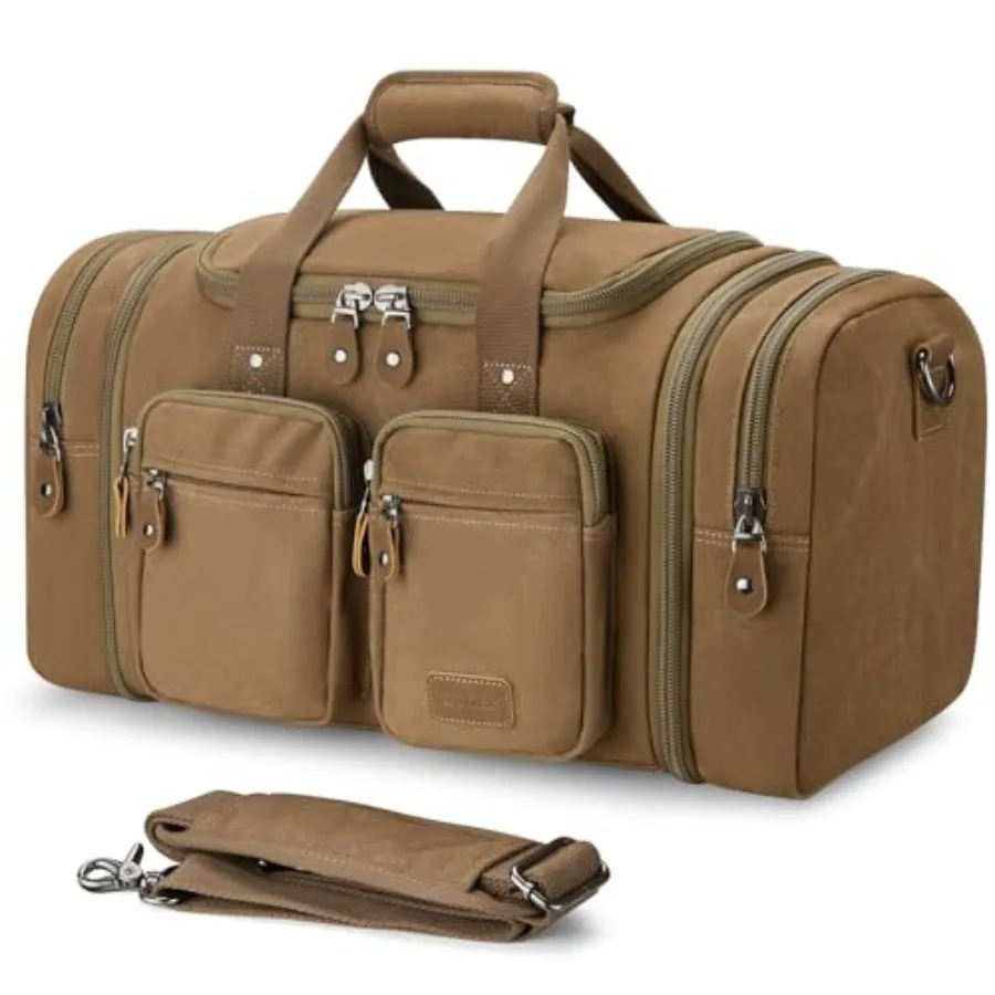 Canvas Duffle Bag for Travel Expandable Water Resistant 50L Carry on Duffel Overnight Weekender Gym Bag with Wet Dry Separation
Canvas Duffle Bag for Travel Expandable Water Resistant 50L Carry on Duffel Overnight Weekender Gym Bag with Wet Dry Separation