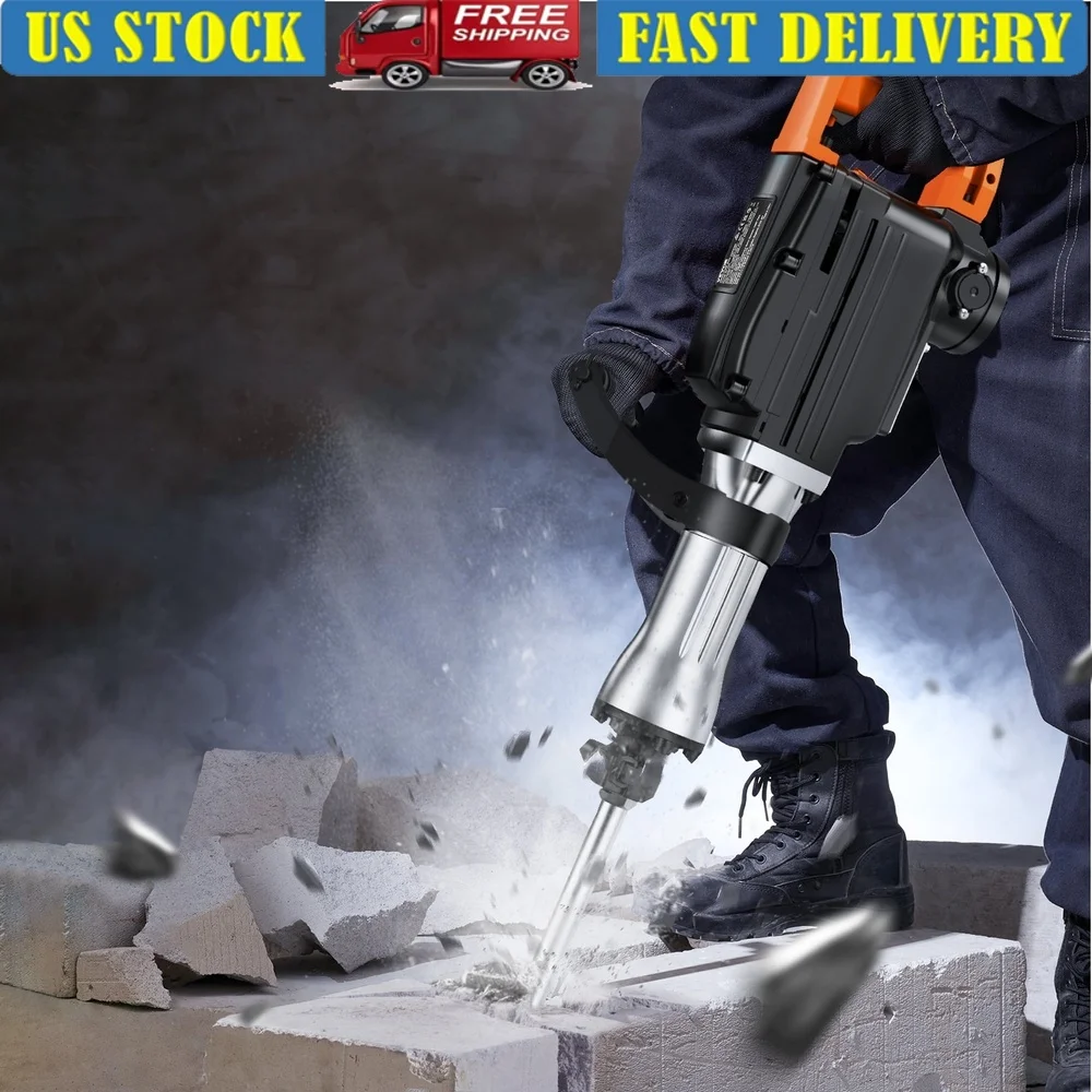 Электрический молоток для сноса мощностью 2200 Вт с 4 долотами, сверхмощная конструкция, регулируемая ручка для разрушения бетона
Электрический молоток для сноса мощностью 2200 Вт с 4 долотами, сверхмощная конструкция, регулируемая ручка для разрушения бетона