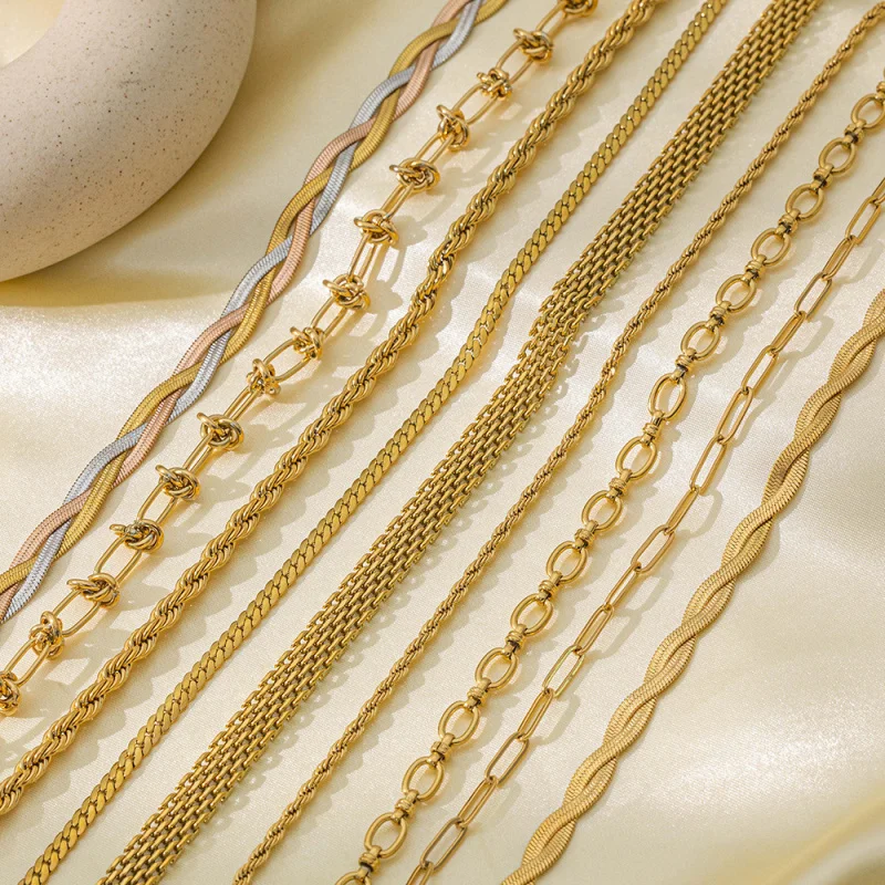 Chunky Fashion Personalized Luxury Stainless Steel 18 K Gold Plated Stacked Bracelets Bangles Waterproof Hypoallergenic Jewelry
Chunky Fashion Personalized Luxury Stainless Steel 18 K Gold Plated Stacked Bracelets Bangles Waterproof Hypoallergenic Jewelry