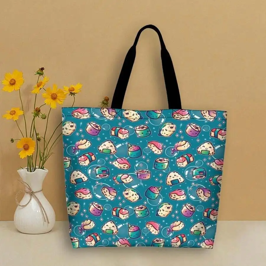 Kawaii Sushi Print Tote Bag Casual Unisex Shoulder Bag For Travel Streetwear
Kawaii Sushi Print Tote Bag Casual Unisex Shoulder Bag For Travel Streetwear