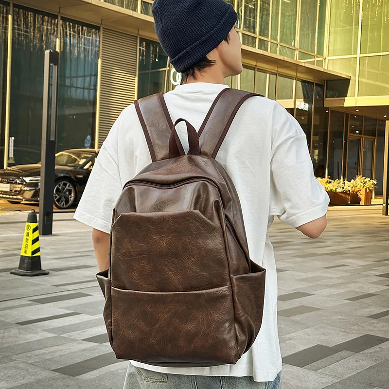 Waterproof PU Backpack Casual and Unisex Shoulder Bag Retro Style Solid Color Large Capacity Handbag Adjustable Shoulder Strap
Waterproof PU Backpack Casual and Unisex Shoulder Bag Retro Style Solid Color Large Capacity Handbag Adjustable Shoulder Strap