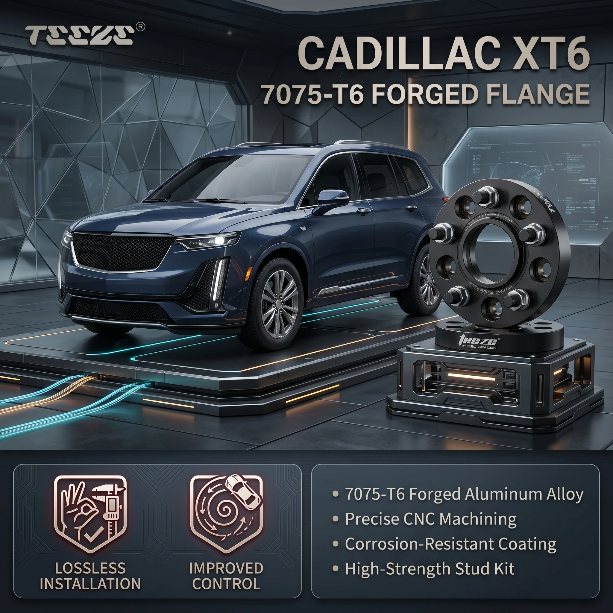 Teeze 2/4pcs 6x120 CB66.9mm M14x1.5 Hub Centric Black Forged wheel spacer For Cadillac XT6 Flange Plate25/30mm
Teeze 2/4pcs 6x120 CB66.9mm M14x1.5 Hub Centric Black Forged wheel spacer For Cadillac XT6 Flange Plate25/30mm