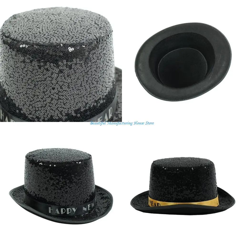 E56A Sparkling New Year Hat Comfortable Durability Hat Fancy Dress Sequins Hat
E56A Sparkling New Year Hat Comfortable Durability Hat Fancy Dress Sequins Hat
