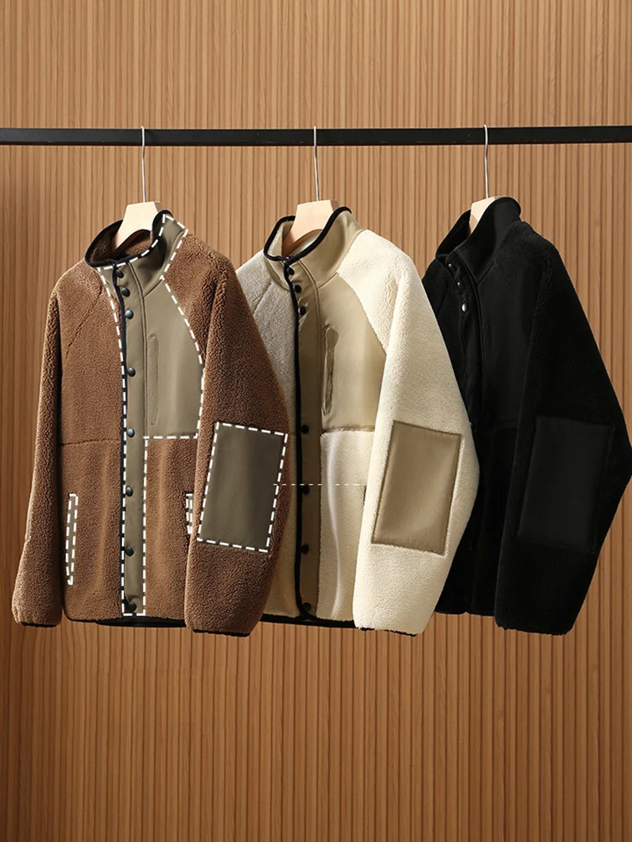 Thickened Lamb Velvet Jacket Stand Collar Youth Casual Style Autumn Winter Outerwear for Couples Women's Style Standard Fit
Thickened Lamb Velvet Jacket Stand Collar Youth Casual Style Autumn Winter Outerwear for Couples Women's Style Standard Fit