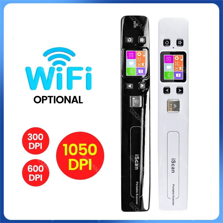 A4 WIFI Scanner IScan HD Color LCD Screen With SD Card 16G 32G 1050 DPI CIS Scanning Document Photo Image Storage Format JPG/PDF
A4 WIFI Scanner IScan HD Color LCD Screen With SD Card 16G 32G 1050 DPI CIS Scanning Document Photo Image Storage Format JPG/PDF