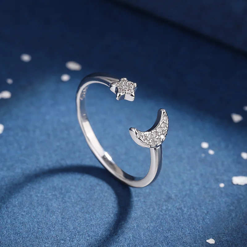 New Fashion Full Of Crystal Star And Moon 925 Sterling Silver Temperament Exquisite Personality Opening Rings TYB237
New Fashion Full Of Crystal Star And Moon 925 Sterling Silver Temperament Exquisite Personality Opening Rings TYB237