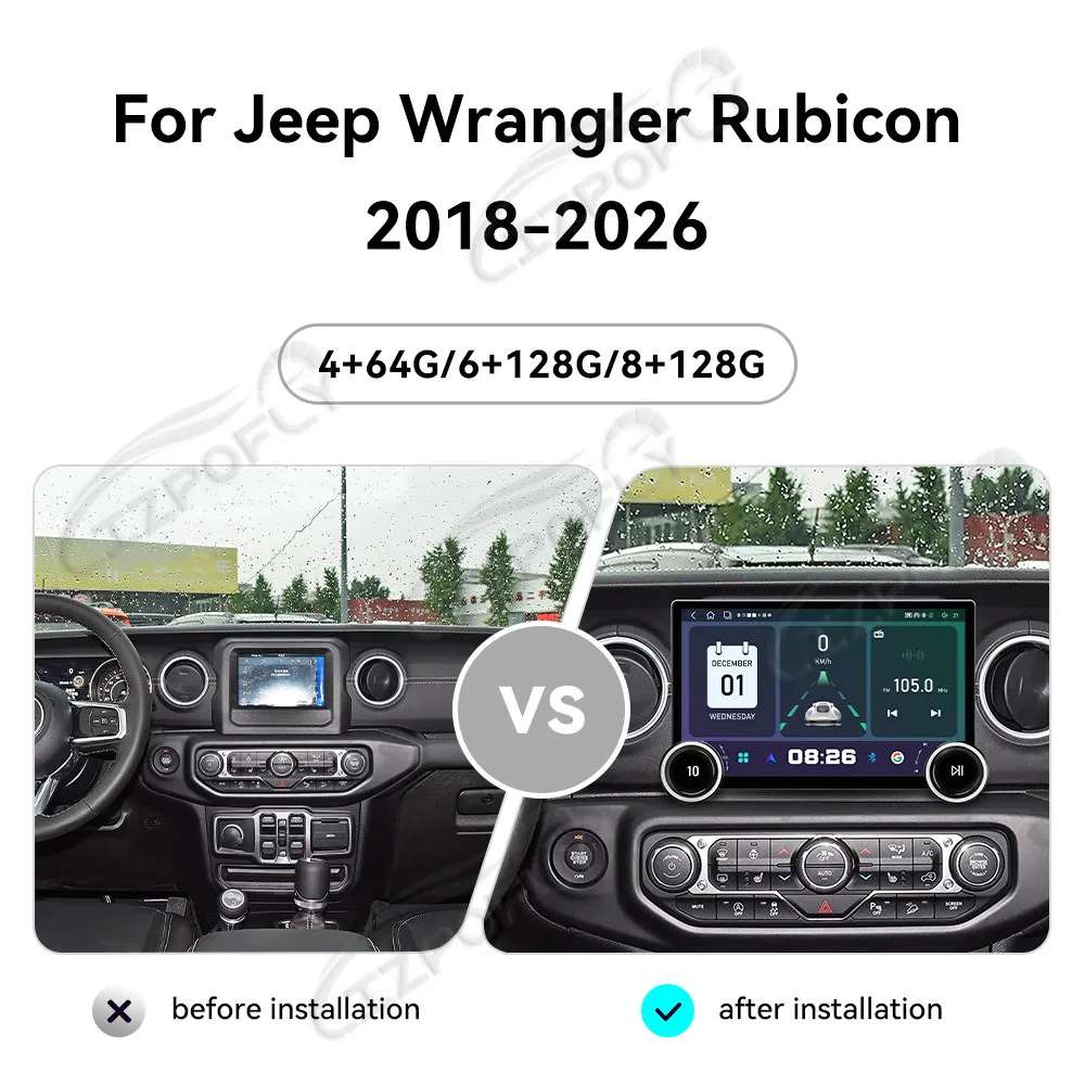 Lizpofly Upgrade 11.5" Radio For Jeep Wrangler Rubicon 18–26 with Wireless Carplay&Android Auto, Touchscreen & GPS Navigation
Lizpofly Upgrade 11.5" Radio For Jeep Wrangler Rubicon 18–26 with Wireless Carplay&Android Auto, Touchscreen & GPS Navigation