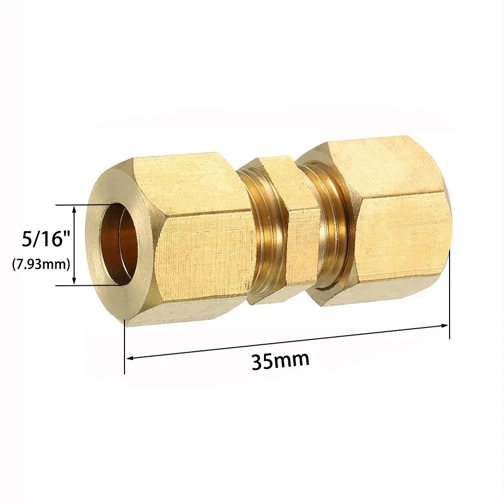Brass Brass Compression Fitting 4 5 6 8 10 12 16mm 1/8" 3/16" 1/4" 5/16" 3/8" 1/2" Brass Pipe Fitting Pipe Fitting Connector
Brass Brass Compression Fitting 4 5 6 8 10 12 16mm 1/8" 3/16" 1/4" 5/16" 3/8" 1/2" Brass Pipe Fitting Pipe Fitting Connector