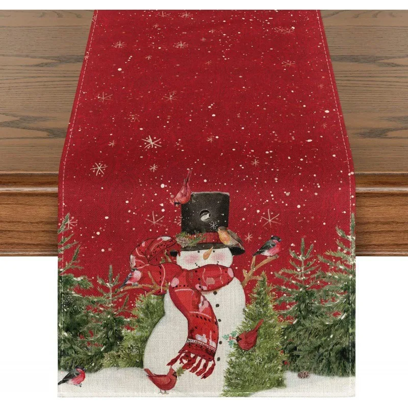 Christmas Snowman Red Table Runner Winter Snowflake Pine Tree Table Cover for Xmas Holiday Party Dining Room Home Kitchen Decor
Christmas Snowman Red Table Runner Winter Snowflake Pine Tree Table Cover for Xmas Holiday Party Dining Room Home Kitchen Decor