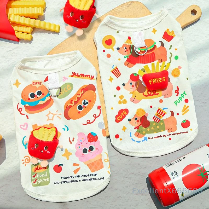Cute Cartoon Printing Three-dimensional Burger Dog Summer Pet Dog Cat Thin Vest Ice Silk Sleeveless Breathable Pet Clothing
Cute Cartoon Printing Three-dimensional Burger Dog Summer Pet Dog Cat Thin Vest Ice Silk Sleeveless Breathable Pet Clothing