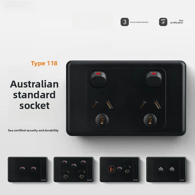 118 Type Australian Standard Socket Switch Combination Single Opening Multi Hole Socket Panel Multi Opening Multi Hole 10a/15a
118 Type Australian Standard Socket Switch Combination Single Opening Multi Hole Socket Panel Multi Opening Multi Hole 10a/15a