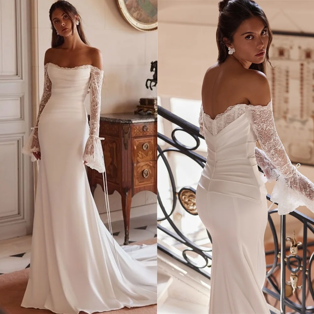 Customized Temperament White Satin Homecoming Dress Exquisite Strapless Off the ShoulderLong Sleeves Zipper Back Vestido De Noc 
Customized Temperament White Satin Homecoming Dress Exquisite Strapless Off the ShoulderLong Sleeves Zipper Back Vestido De Noc
