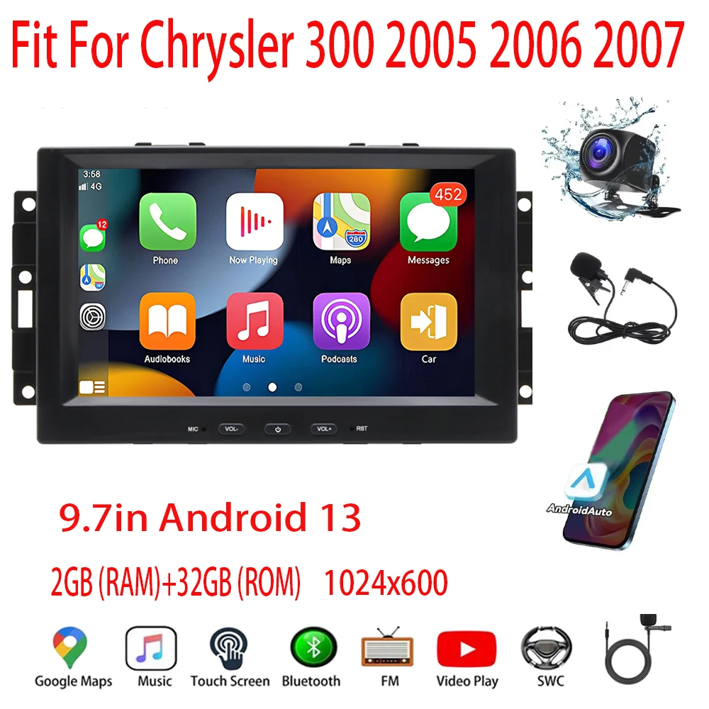 Car Stereo Multimedia GPS Navigation For Chrysler 300 2005 2006 2007 For Carplay Android Auto FM SWC Split Screen+AHD Android13
Car Stereo Multimedia GPS Navigation For Chrysler 300 2005 2006 2007 For Carplay Android Auto FM SWC Split Screen+AHD Android13