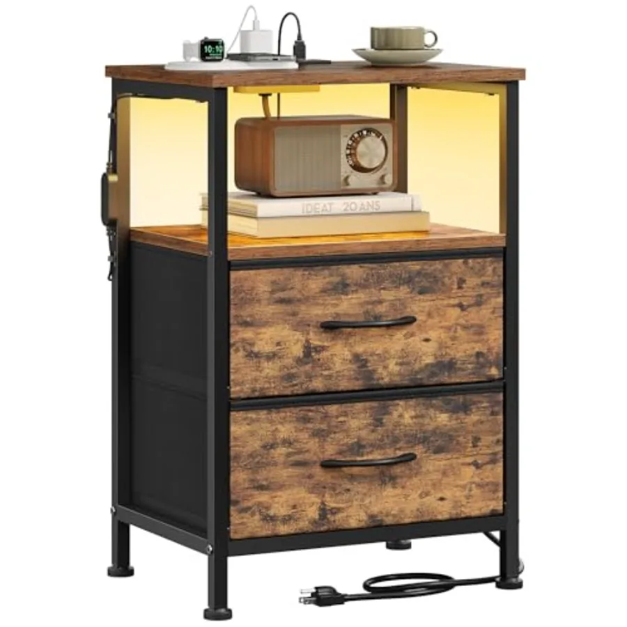 BELLAH Collection - Nightstand with Charging Station and App-Controlled Adjustable LED Lights, Bed Side Table, 2 Drawers and 1
BELLAH Collection - Nightstand with Charging Station and App-Controlled Adjustable LED Lights, Bed Side Table, 2 Drawers and 1