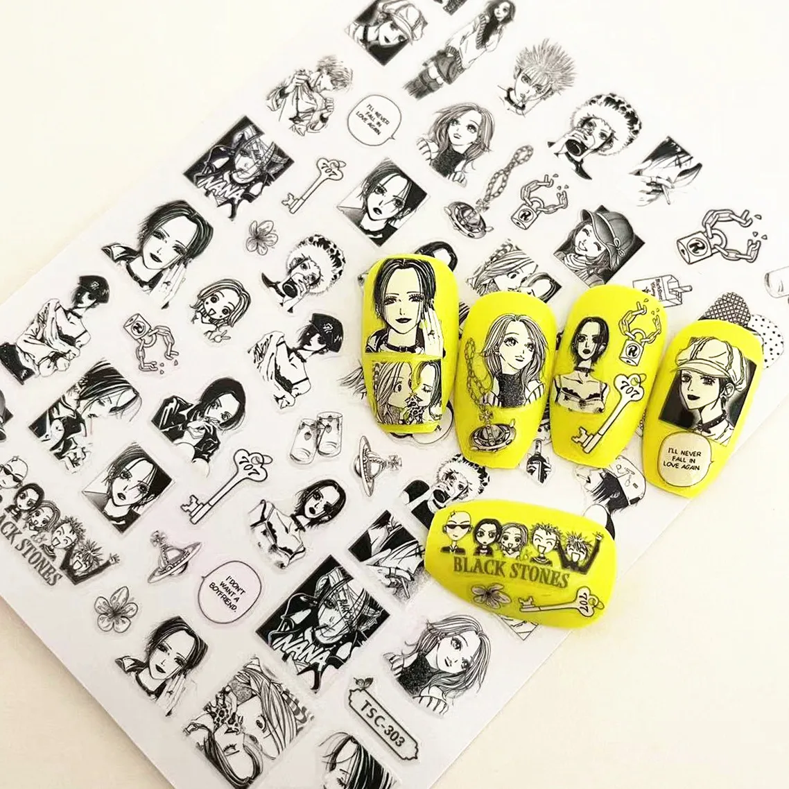 TSC-303 N Anime NANA Girl Design 3d Nail Art Stickers Decal Slider Decor Stamp template diy nail tool decorations
TSC-303 N Anime NANA Girl Design 3d Nail Art Stickers Decal Slider Decor Stamp template diy nail tool decorations