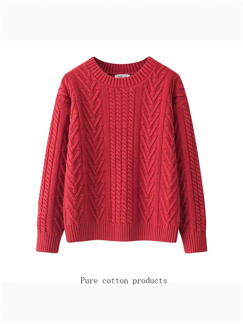 100% хлопковый свитер крупной вязки с круглым вырезом, плотная вязка, 5-игольная вязка, зимняя верхняя одежда свободного кроя, новогодний наряд
100% хлопковый свитер крупной вязки с круглым вырезом, плотная вязка, 5-игольная вязка, зимняя верхняя одежда свободного кроя, новогодний наряд