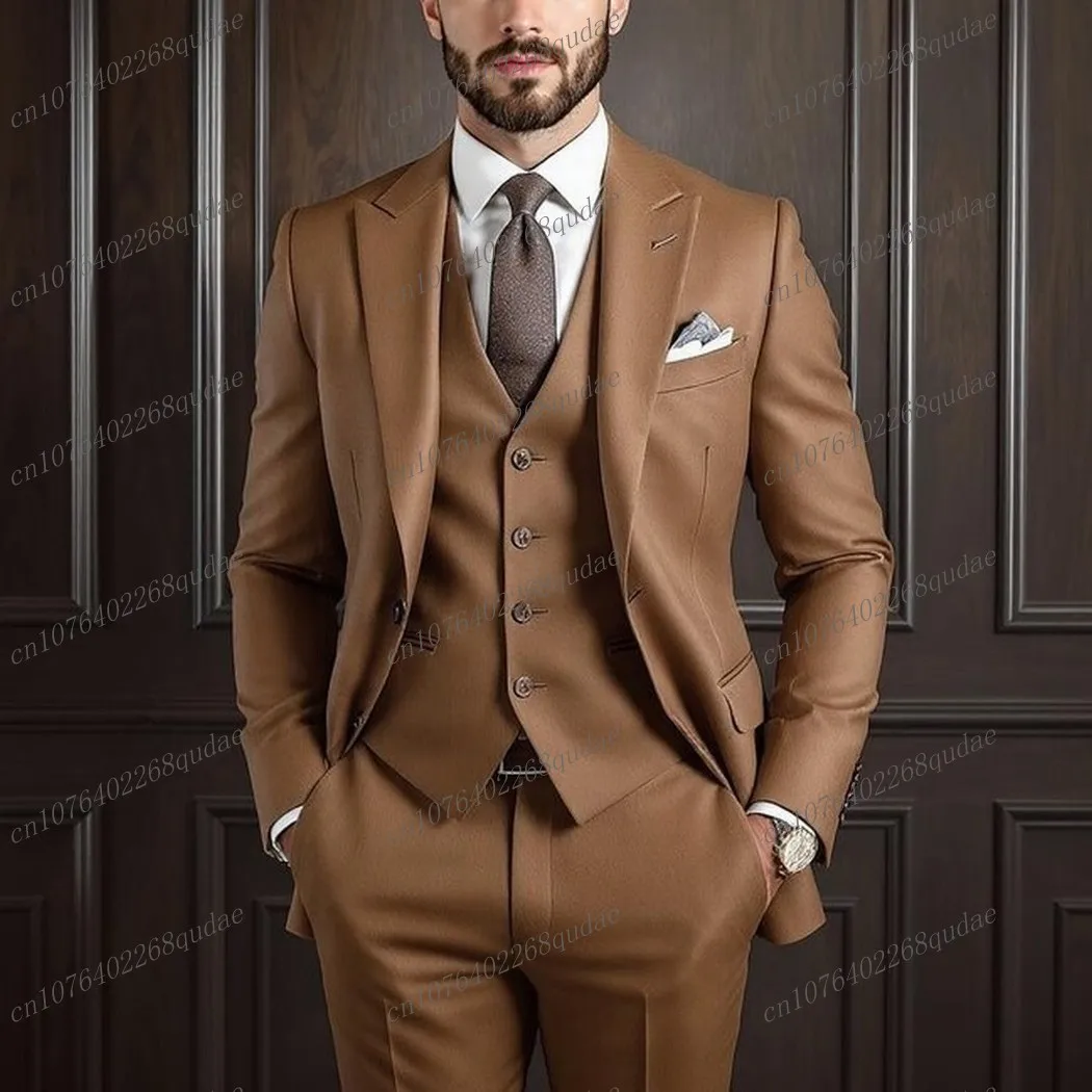 Коричневый мужской костюм для торжественных случаев, свадебная вечеринка, жених, жених, мужской деловой костюм-смокинг, комплект из 3 предметов, пиджак, жилет, брюки
Коричневый мужской костюм для торжественных случаев, свадебная вечеринка, жених, жених, мужской деловой костюм-смокинг, комплект из 3 предметов, пиджак, жилет, брюки