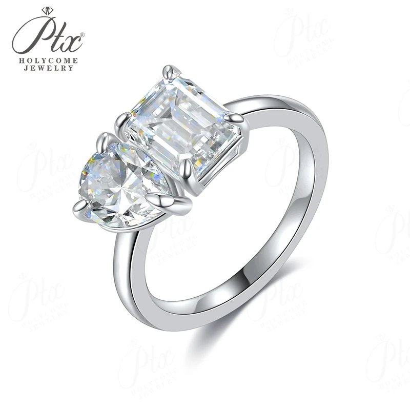 TWO-STONE RING 925 Sterling Silver Simplicity Classic moissanite Water Drop Emerald Engagement Wedding Band Fine Jewelry
TWO-STONE RING 925 Sterling Silver Simplicity Classic moissanite Water Drop Emerald Engagement Wedding Band Fine Jewelry
