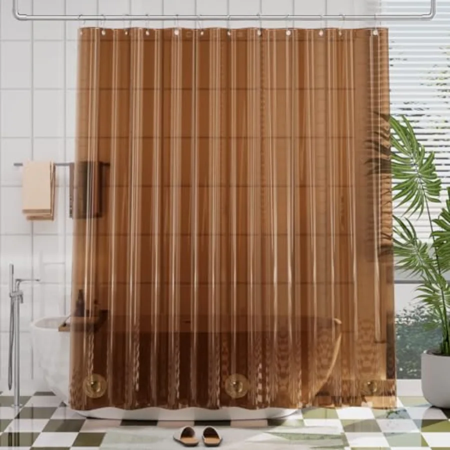 Premium EVA Shower Curtain Amber, Luxury Shower Curtain Clear Brown Jelly-Like Soft, Waterproof Clear Brown Shower Liner with 3
Premium EVA Shower Curtain Amber, Luxury Shower Curtain Clear Brown Jelly-Like Soft, Waterproof Clear Brown Shower Liner with 3