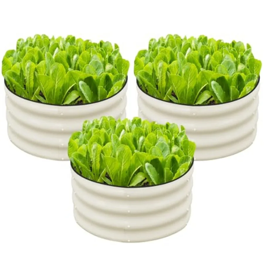 3 Pcs 2x2x1ft Round Galvanized Raised Garden Bed Kit Outdoor Metal Planter Box for Planting Plants Vegetables
3 Pcs 2x2x1ft Round Galvanized Raised Garden Bed Kit Outdoor Metal Planter Box for Planting Plants Vegetables