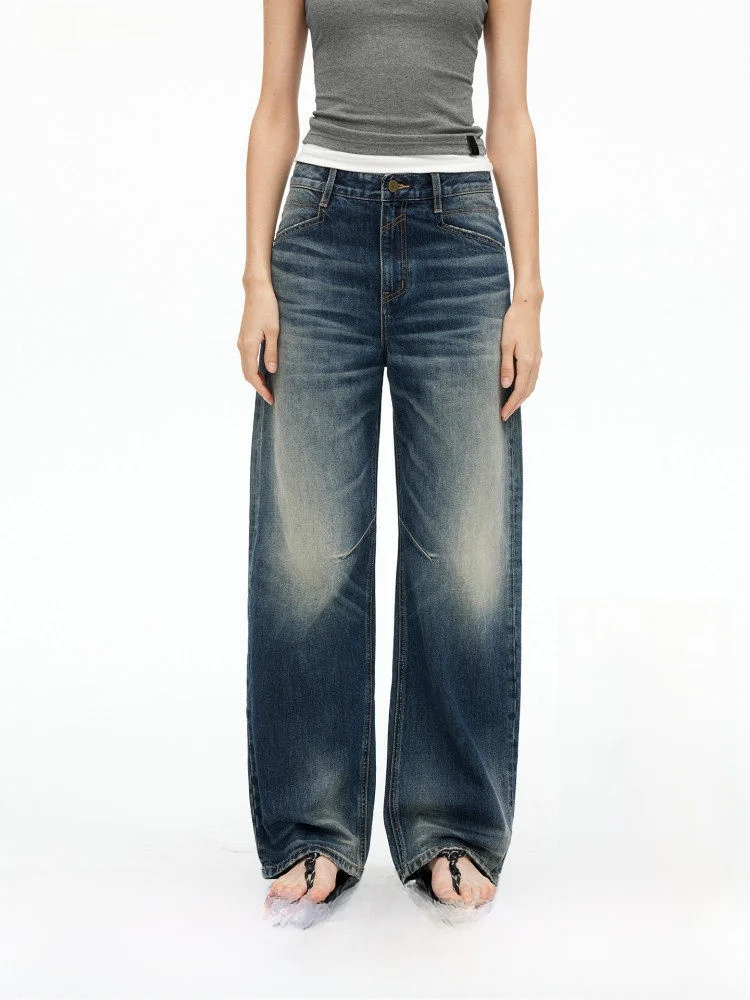 AFTADAWN05A Low Waist Cotton Denim Jeans Loose Fit Vintage Washed Long Trousers Straight Leg Pants Casual Style Deep Blue
AFTADAWN05A Low Waist Cotton Denim Jeans Loose Fit Vintage Washed Long Trousers Straight Leg Pants Casual Style Deep Blue