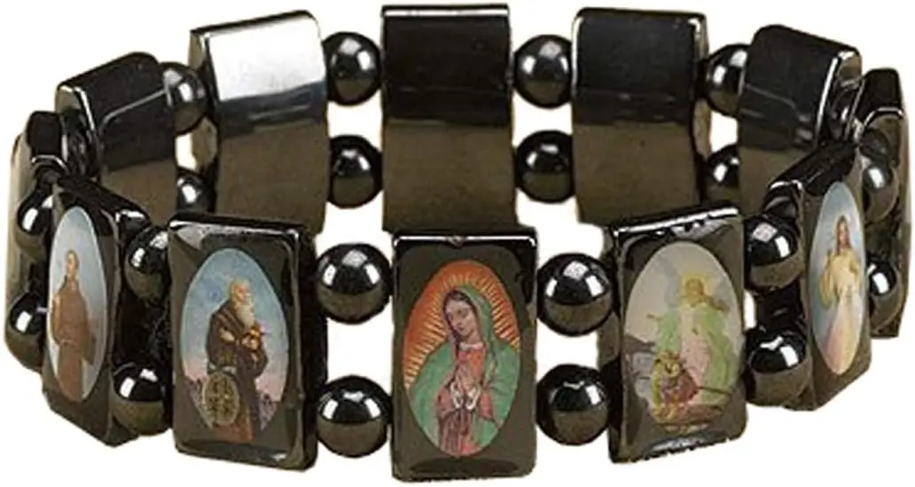 Religious Gifts Mens Womens Catholic Gift 1/2 Inch H Hematite Bead All Patron Saints Icon Image Stretch Bracelet
Religious Gifts Mens Womens Catholic Gift 1/2 Inch H Hematite Bead All Patron Saints Icon Image Stretch Bracelet